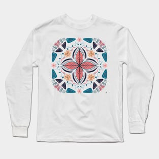 Flower Butterfly Vine Mandala Long Sleeve T-Shirt